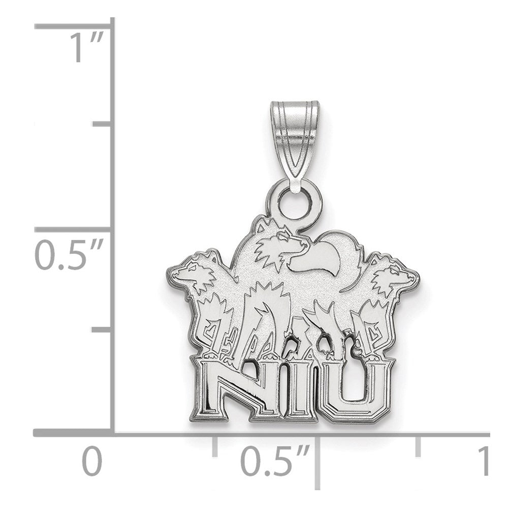 Sterlingsilber Rhodiniert Logoart Northern Illinois University N I U mit Huskies Klein Anhänger