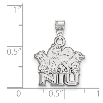 Sterlingsilber Rhodiniert Logoart Northern Illinois University N I U mit Huskies Klein Anhänger