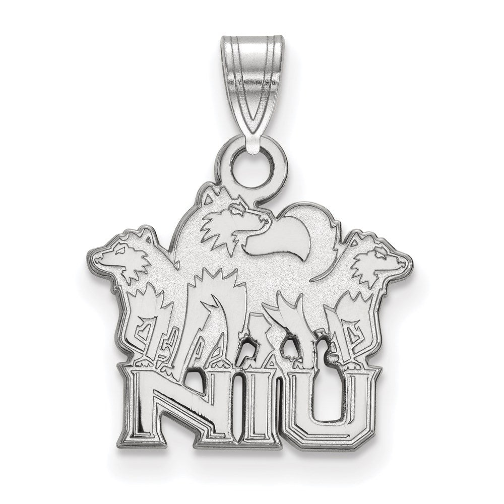 10K Weißgold Logoart Northern Illinois University N I U mit Huskies Klein Anhänger
