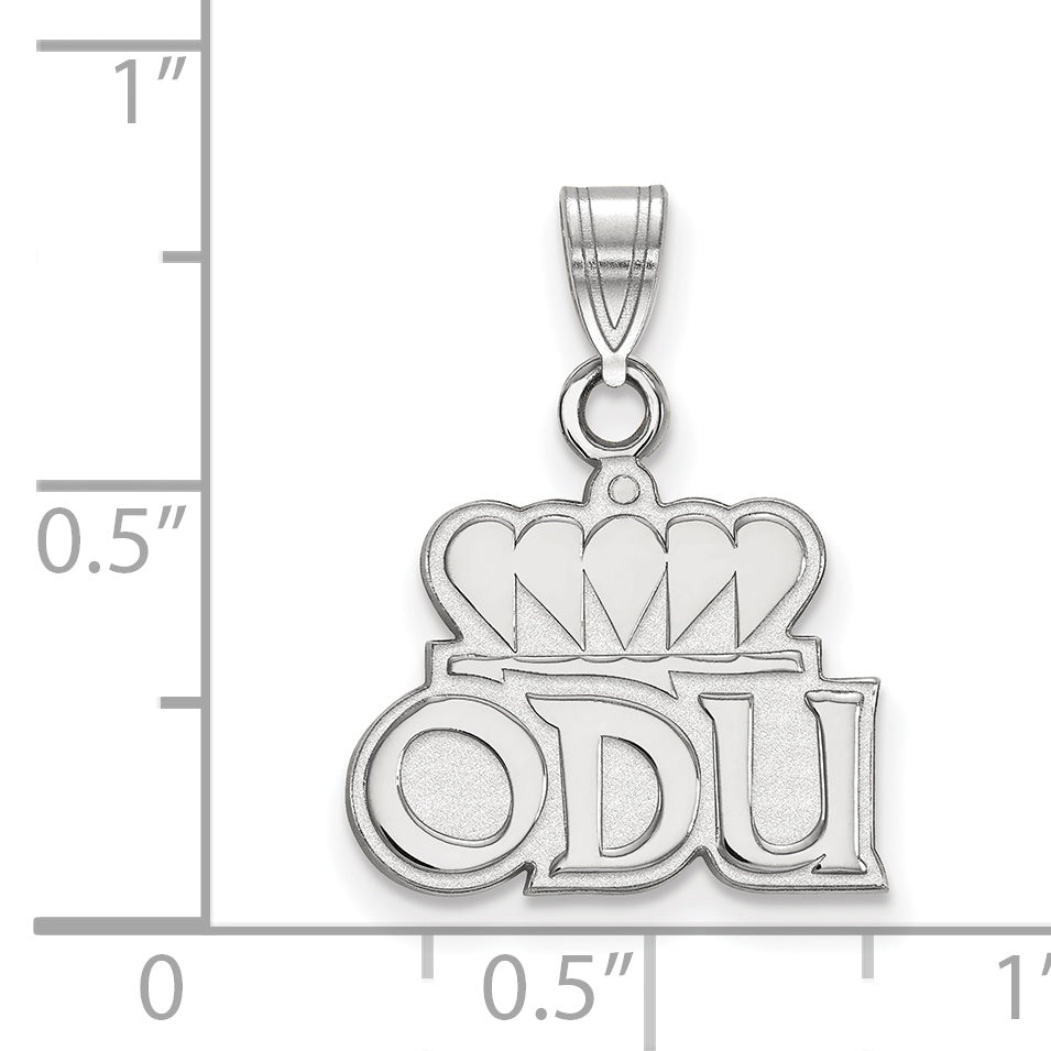 14K Weißgold Logoart Old Dominion University O D U Klein Anhänger