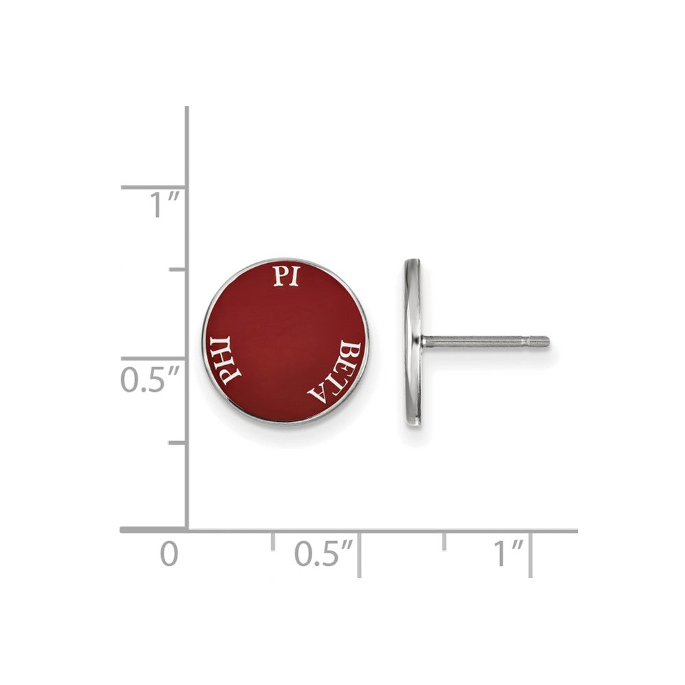 Sterlingsilber Rhodiniert Logoart Pi Beta Phi Sorority Text Farbe Emaille Ohrstecker