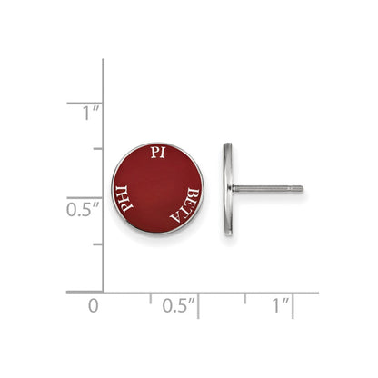 Sterlingsilber Rhodiniert Logoart Pi Beta Phi Sorority Text Farbe Emaille Ohrstecker