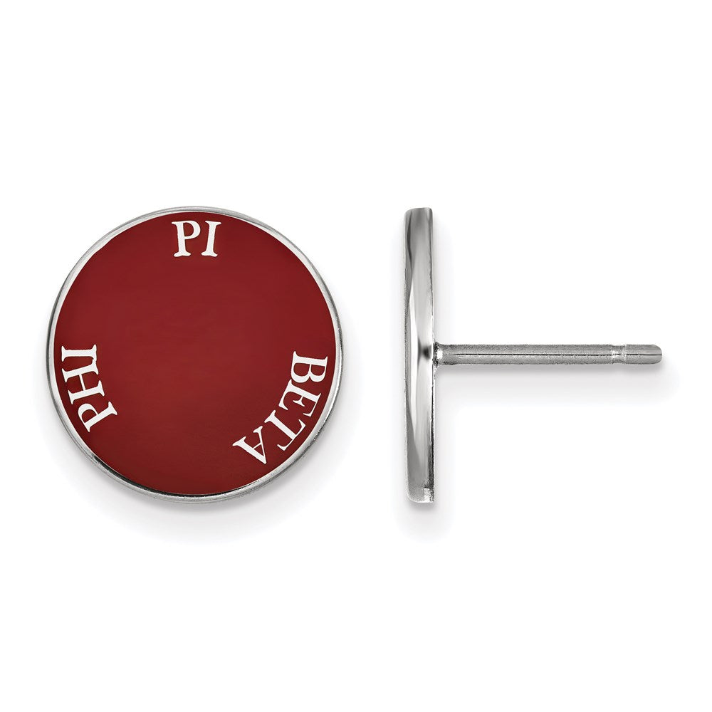 Sterlingsilber Rhodiniert Logoart Pi Beta Phi Sorority Text Farbe Emaille Ohrstecker