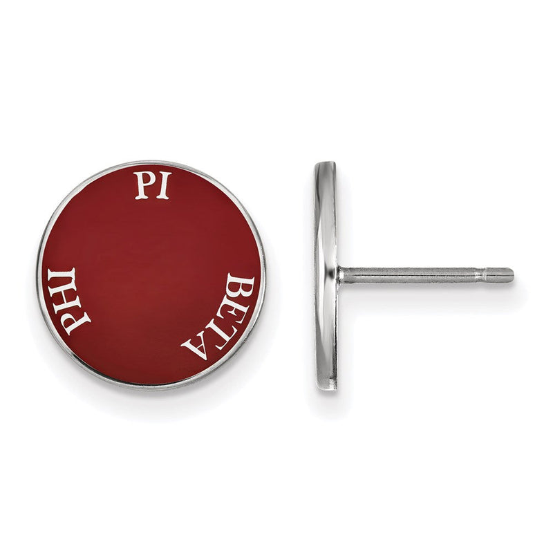 Sterlingsilber Rhodiniert Logoart Pi Beta Phi Sorority Text Farbe Emaille Ohrstecker
