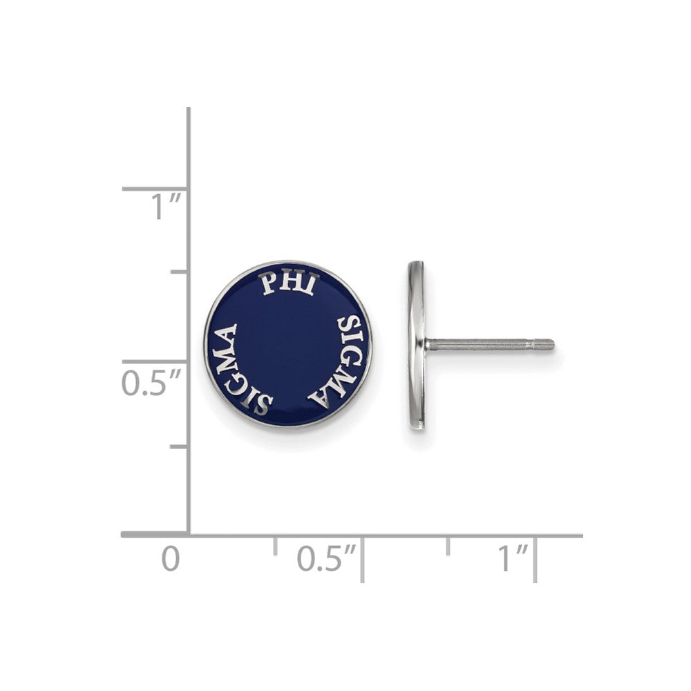 Sterlingsilber Rhodiniert Logoart Phi Sigma Sorority Text Farbe Emaille Ohrstecker