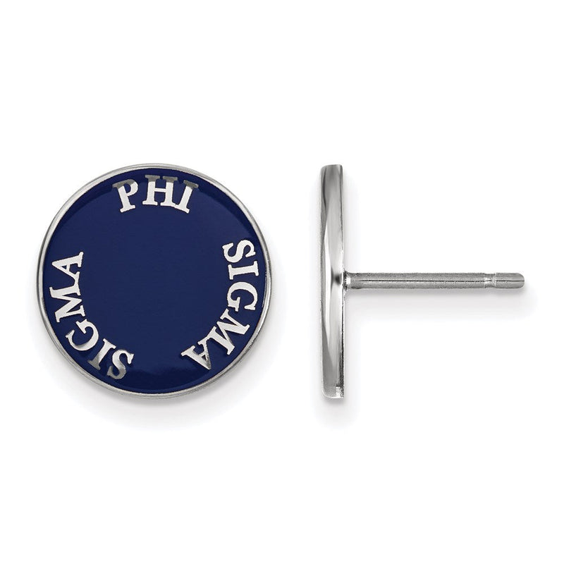 Sterlingsilber Rhodiniert Logoart Phi Sigma Sorority Text Farbe Emaille Ohrstecker