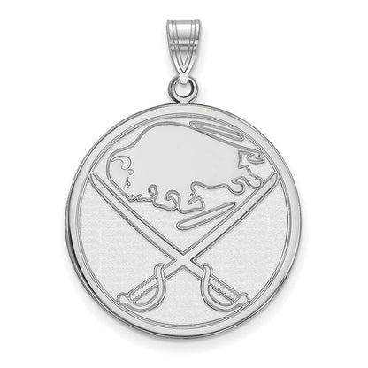 Sterlingsilber Rhodiniert Nhl Logoart Buffalo Sabres Extra Groß Anhänger