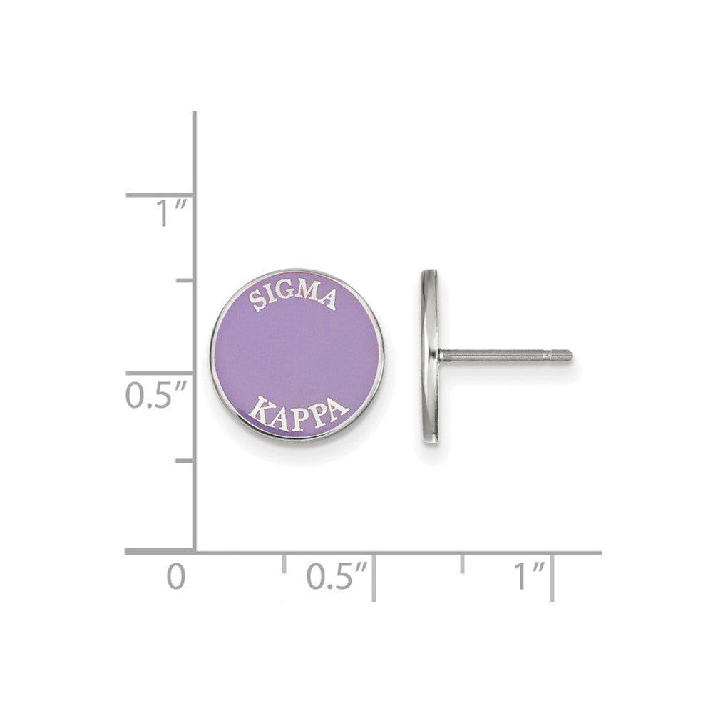 Sterlingsilber Rhodiniert Logoart Sigma Kappa Sorority Text Farbe Emaille Ohrstecker