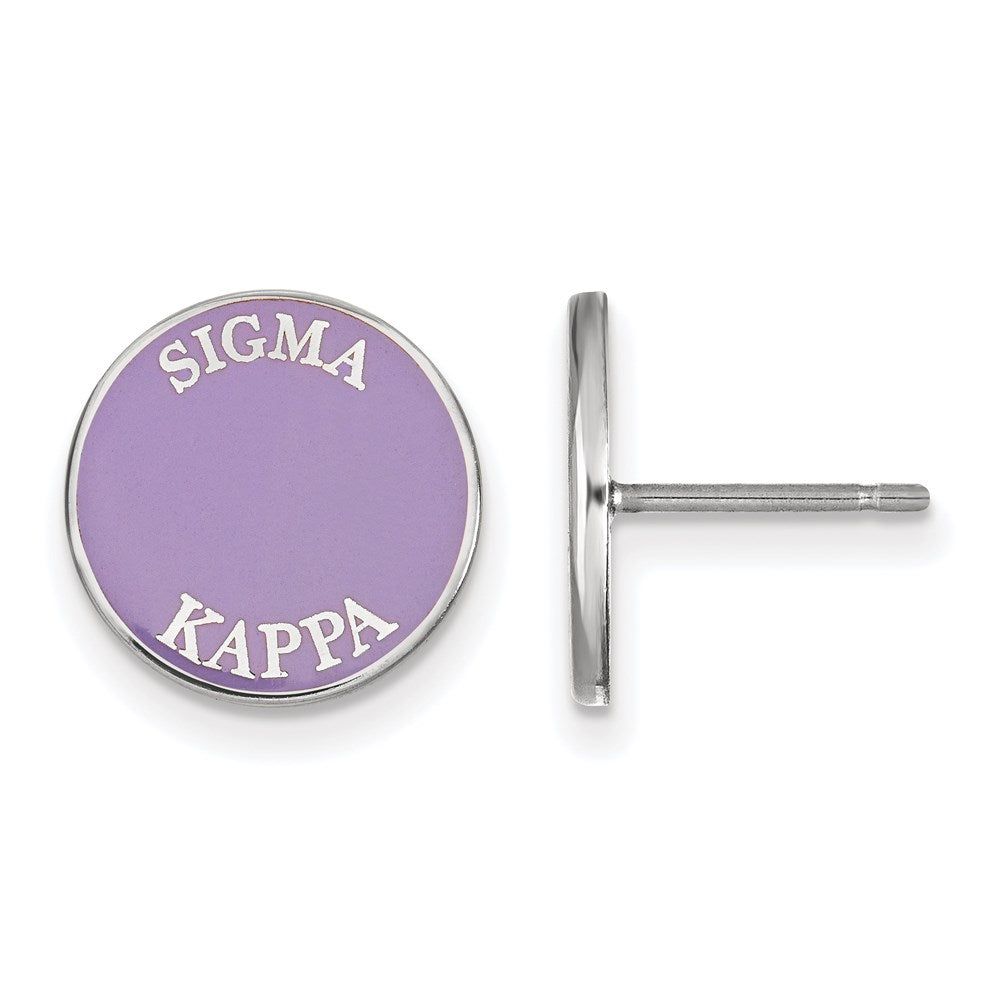 Sterlingsilber Rhodiniert Logoart Sigma Kappa Sorority Text Farbe Emaille Ohrstecker