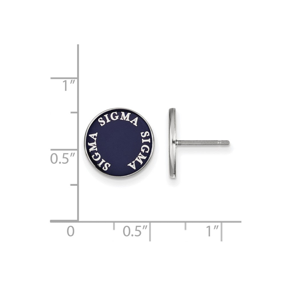Sterlingsilber Rhodiniert Logoart Sigma Sorority Text Farbe Emaille Ohrstecker