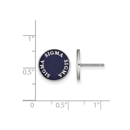 Sterlingsilber Rhodiniert Logoart Sigma Sorority Text Farbe Emaille Ohrstecker