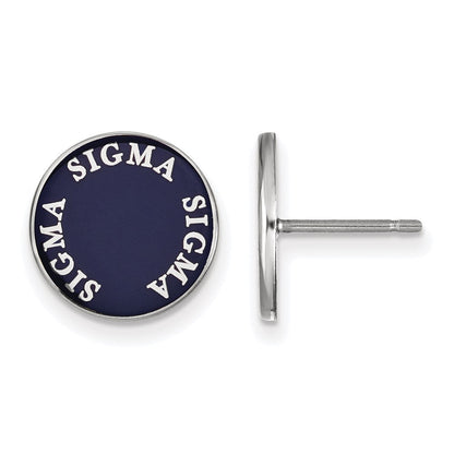 Sterlingsilber Rhodiniert Logoart Sigma Sorority Text Farbe Emaille Ohrstecker