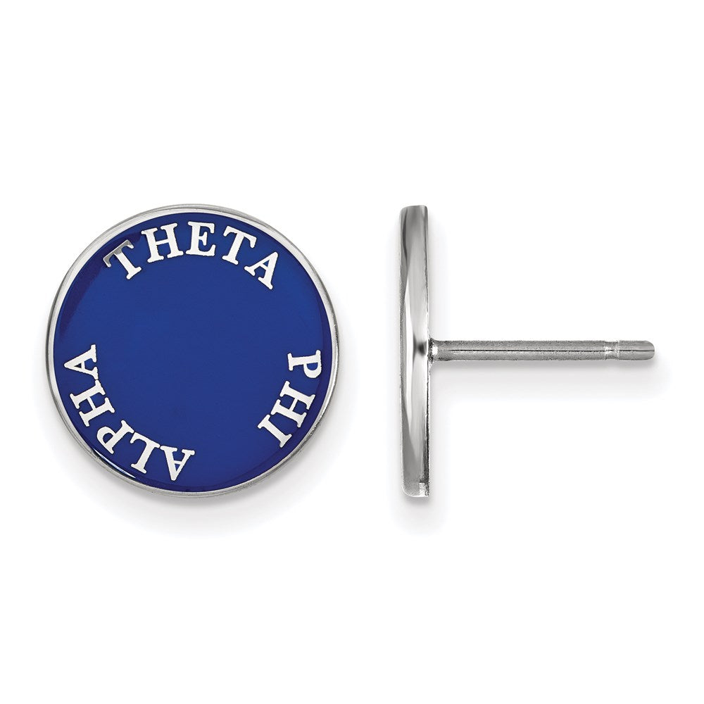 Sterlingsilber Rhodiniert Logoart Theta Phi Alpha Sorority Text Farbe Emaille Ohrstecker