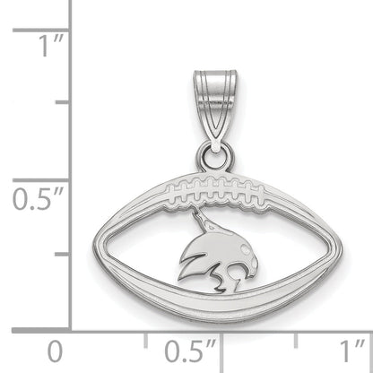 Sterlingsilber Rhodiniert Logoart Texas State University Bobcat Football Anhänger