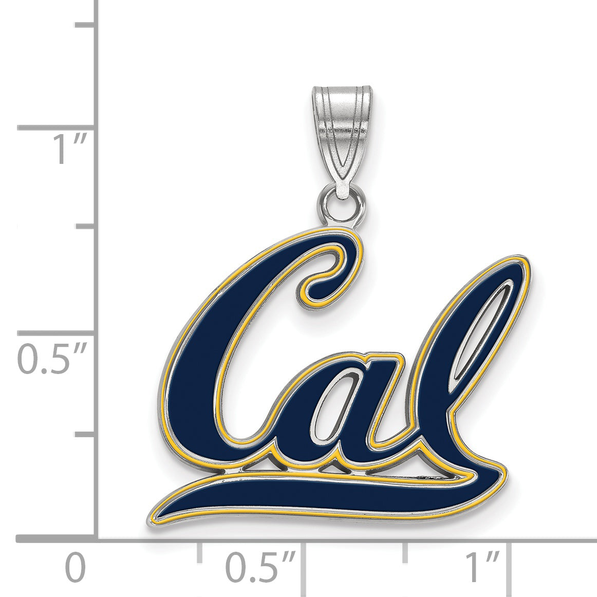 Sterlingsilber Rhodiniert Logoart University Of California Berkeley Groß Emailliert Anhänger