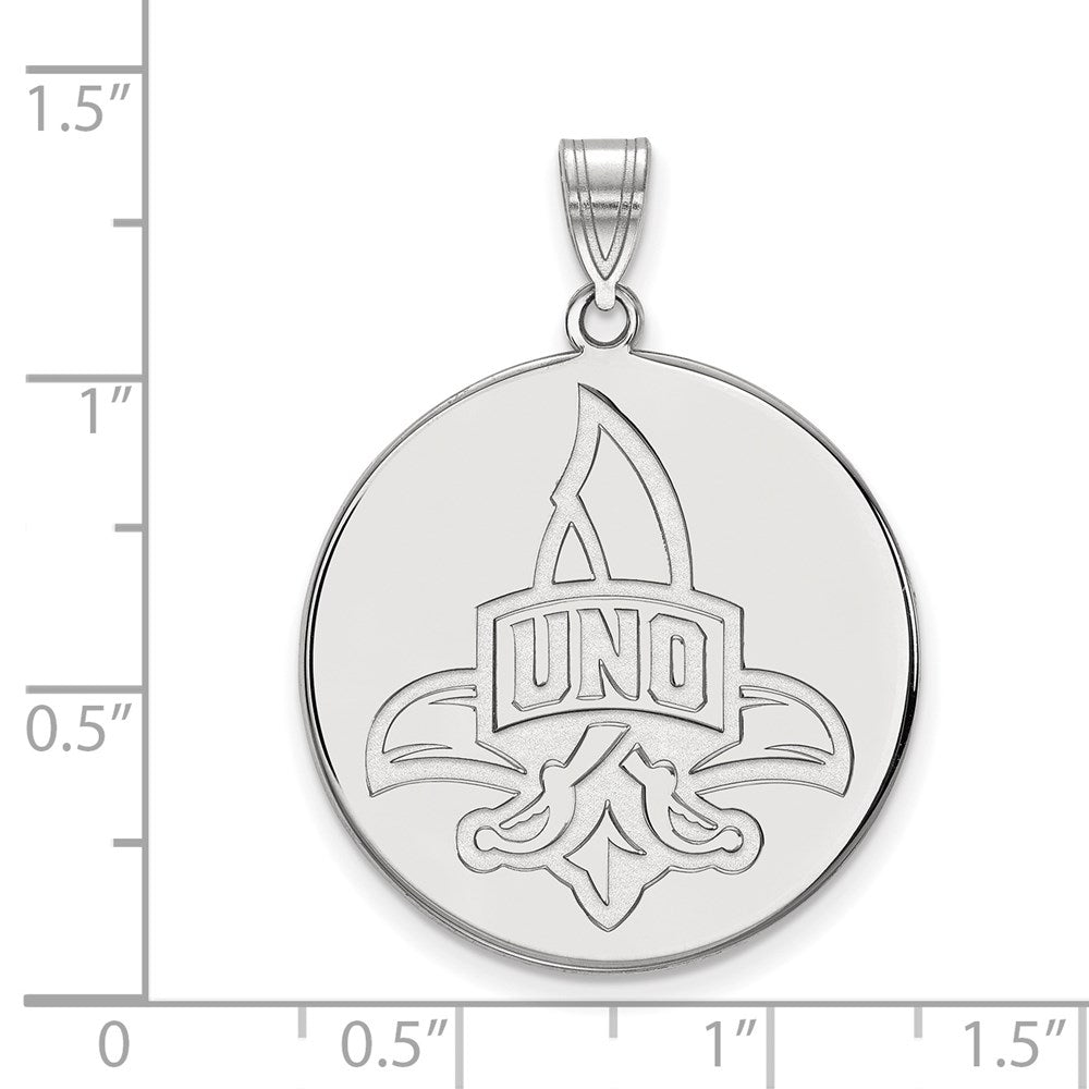 10K Weißgold Logoart University Of New Orleans U N O Extra Groß Plättchen Anhänger