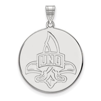 Sterlingsilber Rhodiniert Logoart University Of New Orleans U N O Extra Groß Plättchen Anhänger