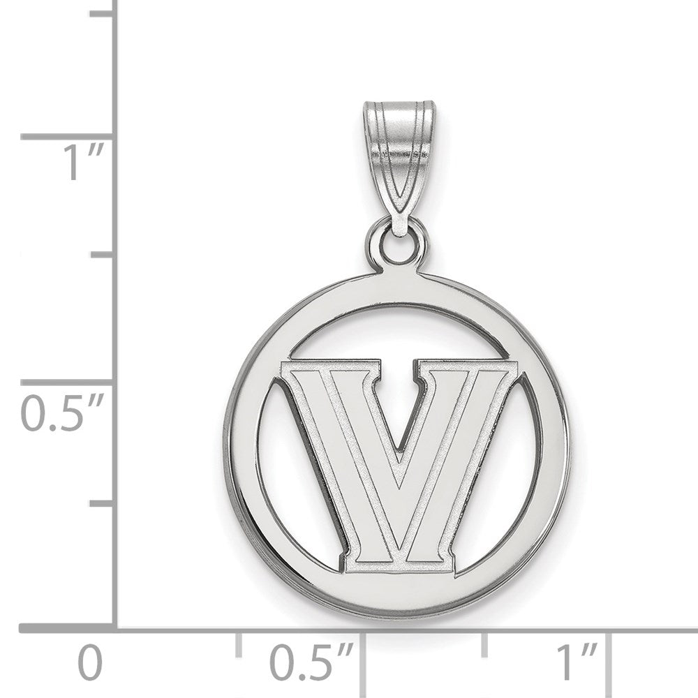 Sterlingsilber Rhodiniert Logoart Villanova University Buchstabe V Klein Kreis Anhänger