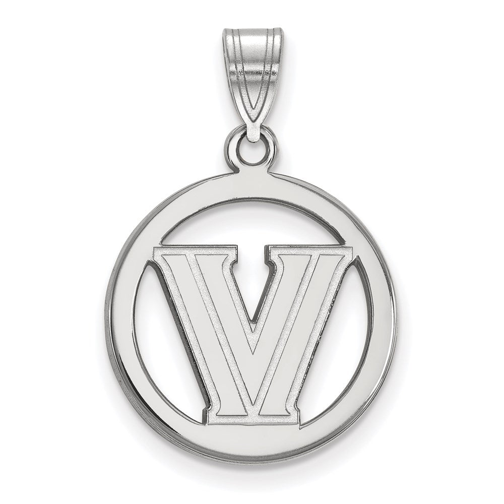 Sterlingsilber Rhodiniert Logoart Villanova University Buchstabe V Klein Kreis Anhänger