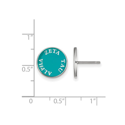 Sterlingsilber Rhodiniert Logoart Zeta Tau Alpha Sorority Text Farbe Emaille Ohrstecker