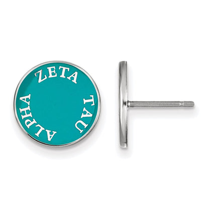 Sterlingsilber Rhodiniert Logoart Zeta Tau Alpha Sorority Text Farbe Emaille Ohrstecker
