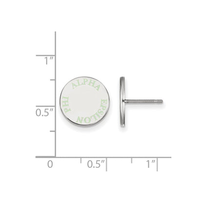 Sterlingsilber Rhodiniert Logoart Alpha Epsilon Phi Sorority Text Farbe Emaille Ohrstecker