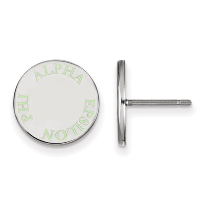 Sterlingsilber Rhodiniert Logoart Alpha Epsilon Phi Sorority Text Farbe Emaille Ohrstecker