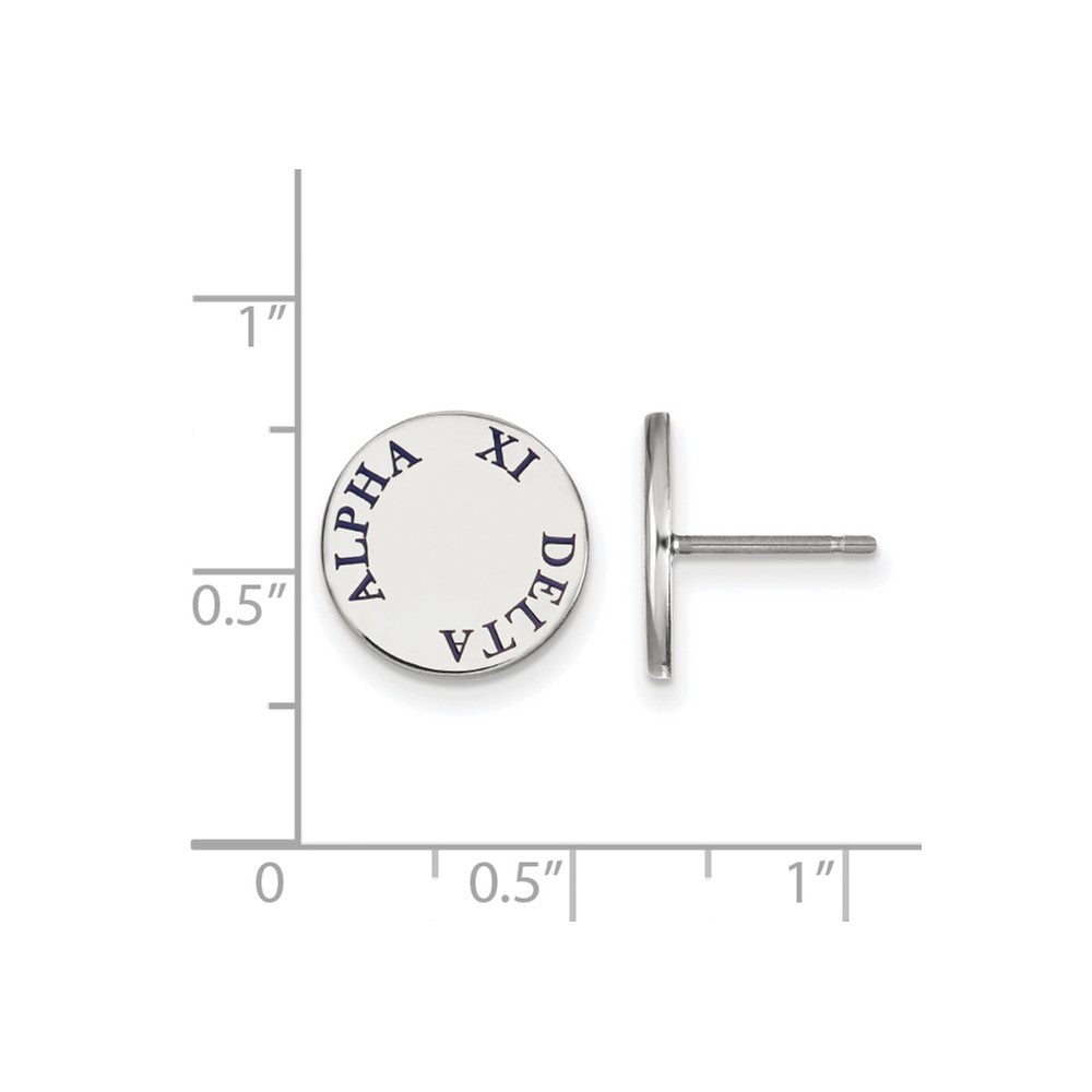 Sterlingsilber Rhodiniert Logoart Alpha Xi Delta Sorority Text Farbe Emaille Ohrstecker
