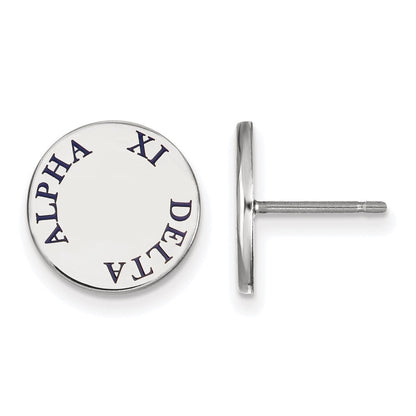 Sterlingsilber Rhodiniert Logoart Alpha Xi Delta Sorority Text Farbe Emaille Ohrstecker