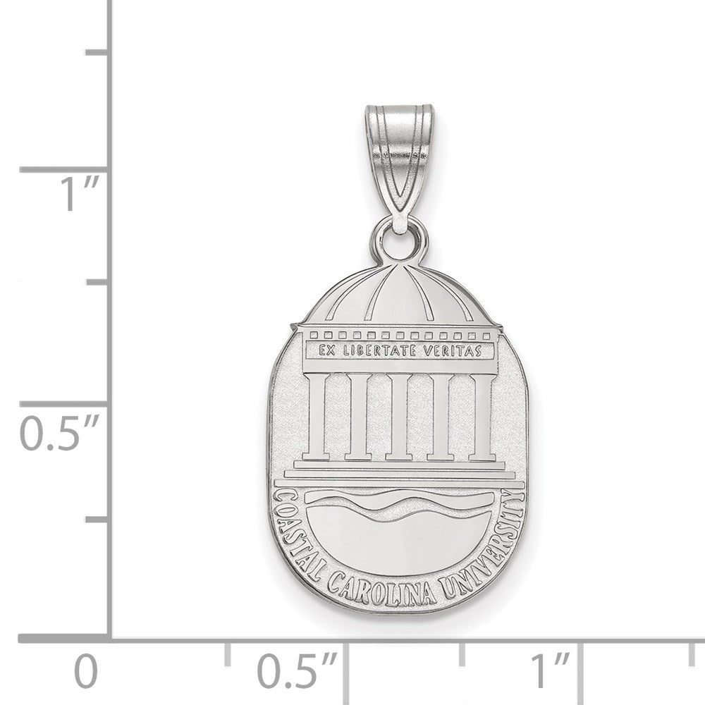 Sterlingsilber Rhodiniert Logoart Coastal Carolina University Groß Wappen Anhänger