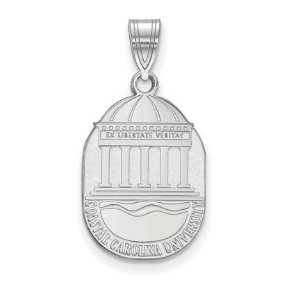 Sterlingsilber Rhodiniert Logoart Coastal Carolina University Groß Wappen Anhänger