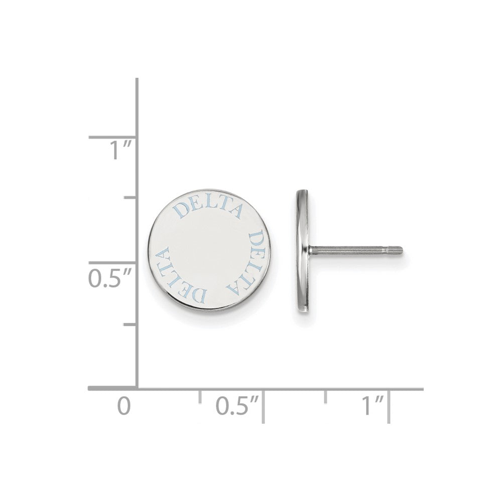 Sterlingsilber Rhodiniert Logoart Delta Sorority Text Farbe Emaille Ohrstecker
