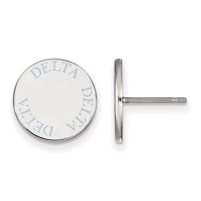 Sterlingsilber Rhodiniert Logoart Delta Sorority Text Farbe Emaille Ohrstecker