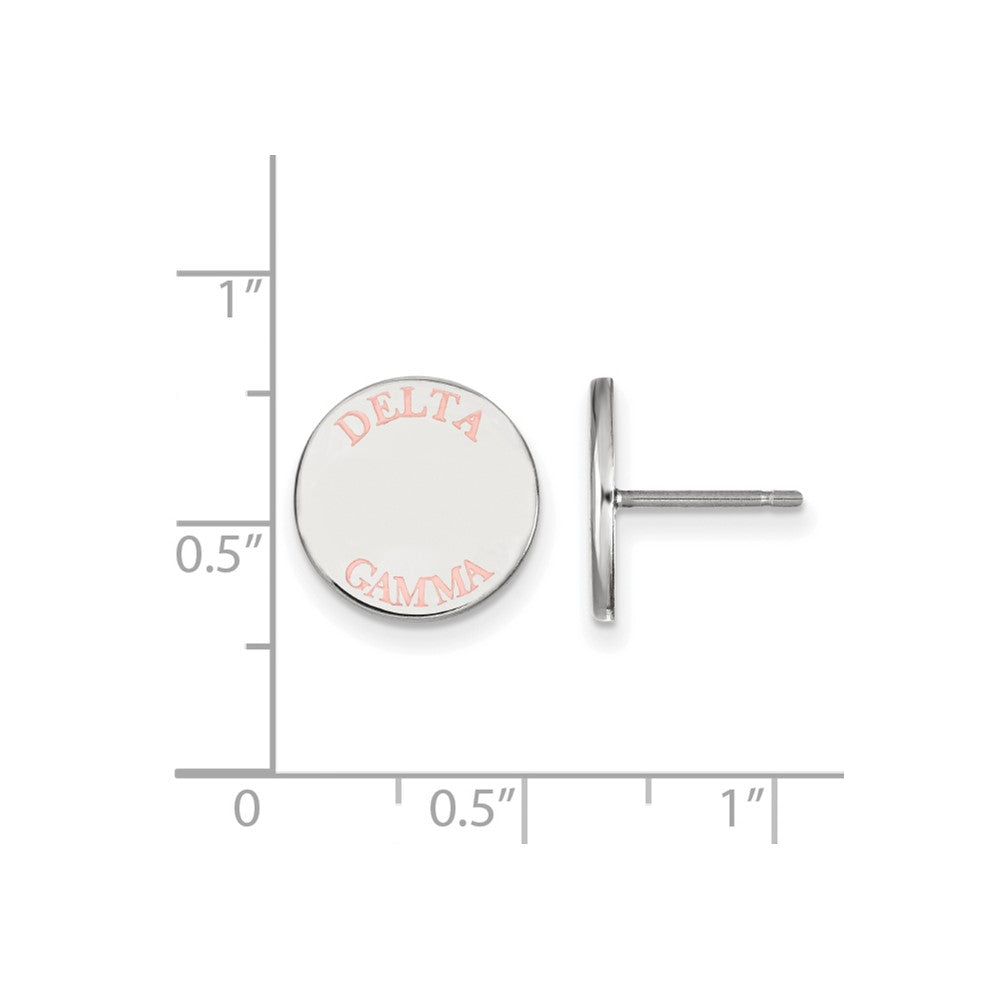 Sterlingsilber Rhodiniert Logoart Delta Gamma Sorority Text Farbe Emaille Ohrstecker
