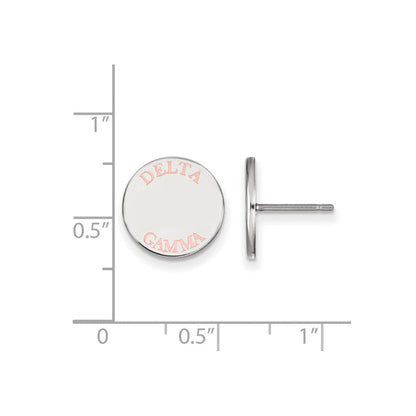 Sterlingsilber Rhodiniert Logoart Delta Gamma Sorority Text Farbe Emaille Ohrstecker