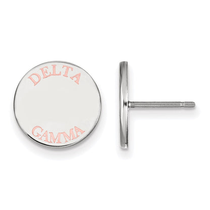 Sterlingsilber Rhodiniert Logoart Delta Gamma Sorority Text Farbe Emaille Ohrstecker