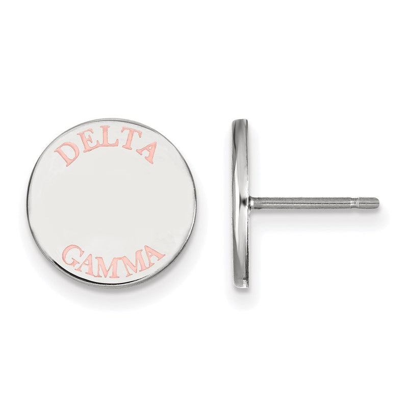 Sterlingsilber Rhodiniert Logoart Delta Gamma Sorority Text Farbe Emaille Ohrstecker