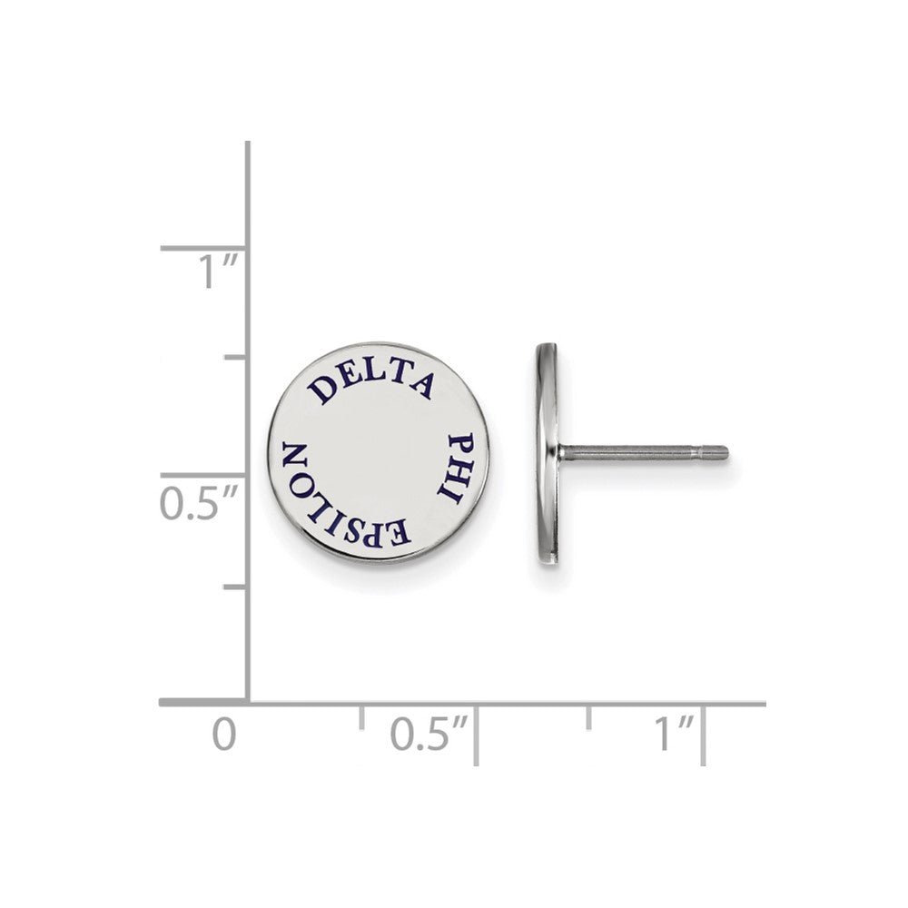 Sterlingsilber Rhodiniert Logoart Delta Phi Epsilon Sorority Text Farbe Emaille Ohrstecker
