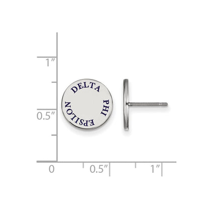 Sterlingsilber Rhodiniert Logoart Delta Phi Epsilon Sorority Text Farbe Emaille Ohrstecker
