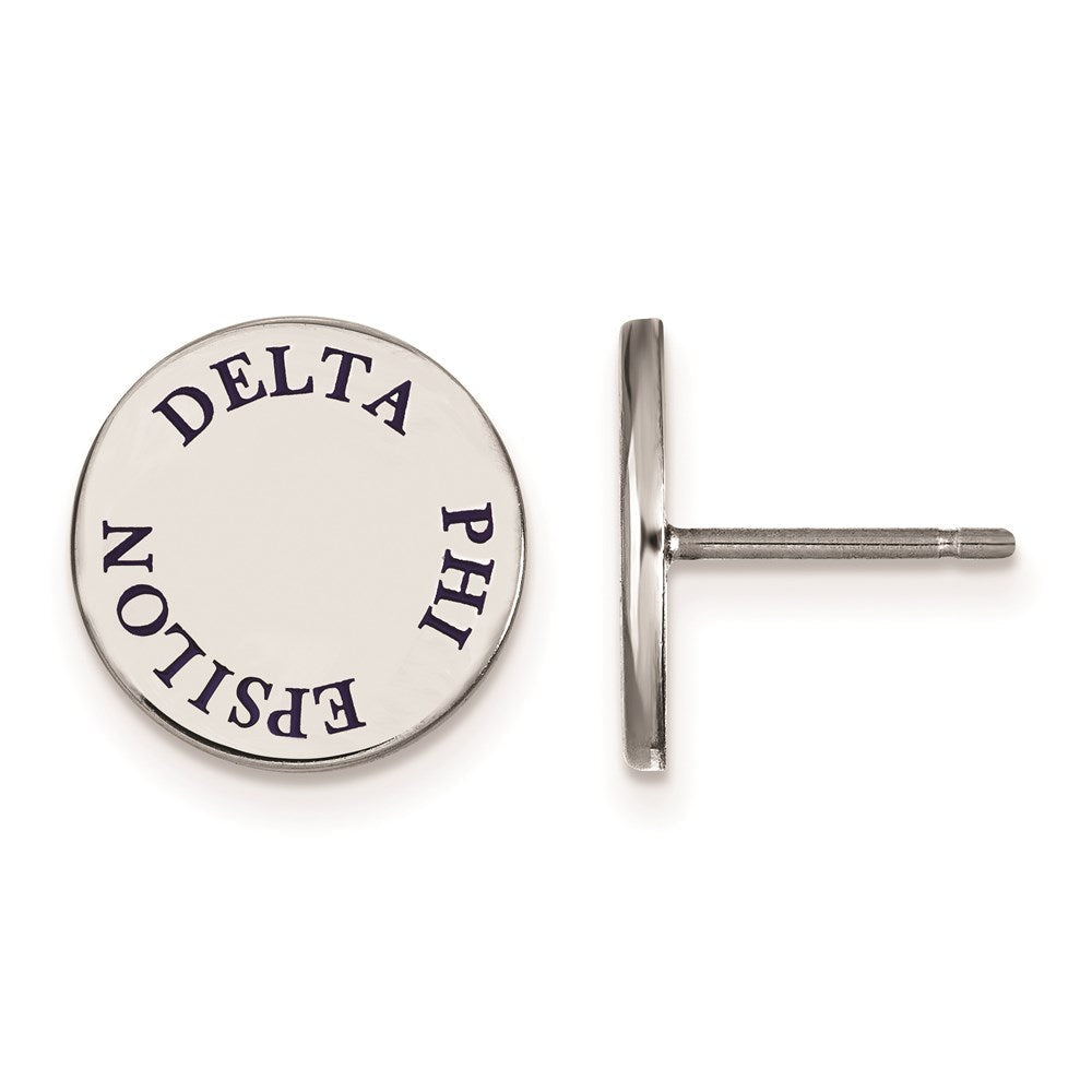 Sterlingsilber Rhodiniert Logoart Delta Phi Epsilon Sorority Text Farbe Emaille Ohrstecker