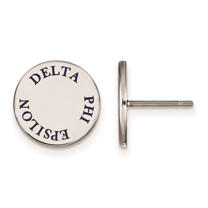 Sterlingsilber Rhodiniert Logoart Delta Phi Epsilon Sorority Text Farbe Emaille Ohrstecker