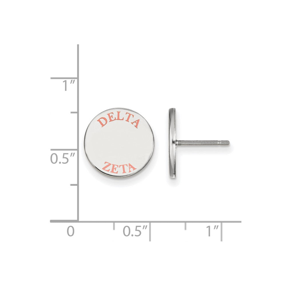 Sterlingsilber Rhodiniert Logoart Delta Zeta Sorority Text Farbe Emaille Ohrstecker
