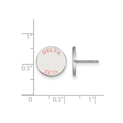 Sterlingsilber Rhodiniert Logoart Delta Zeta Sorority Text Farbe Emaille Ohrstecker
