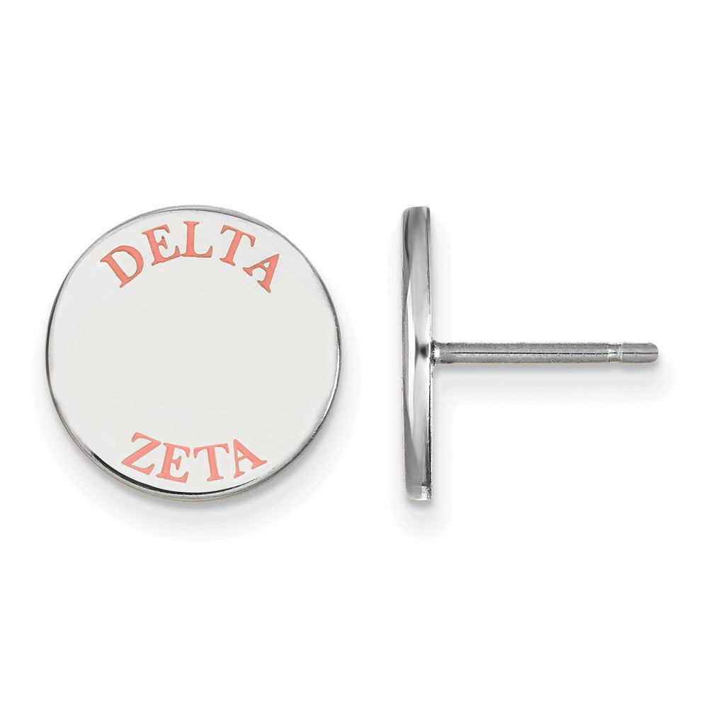 Sterlingsilber Rhodiniert Logoart Delta Zeta Sorority Text Farbe Emaille Ohrstecker