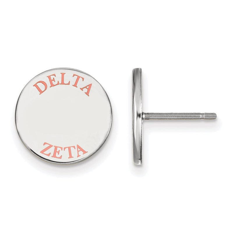 Sterlingsilber Rhodiniert Logoart Delta Zeta Sorority Text Farbe Emaille Ohrstecker