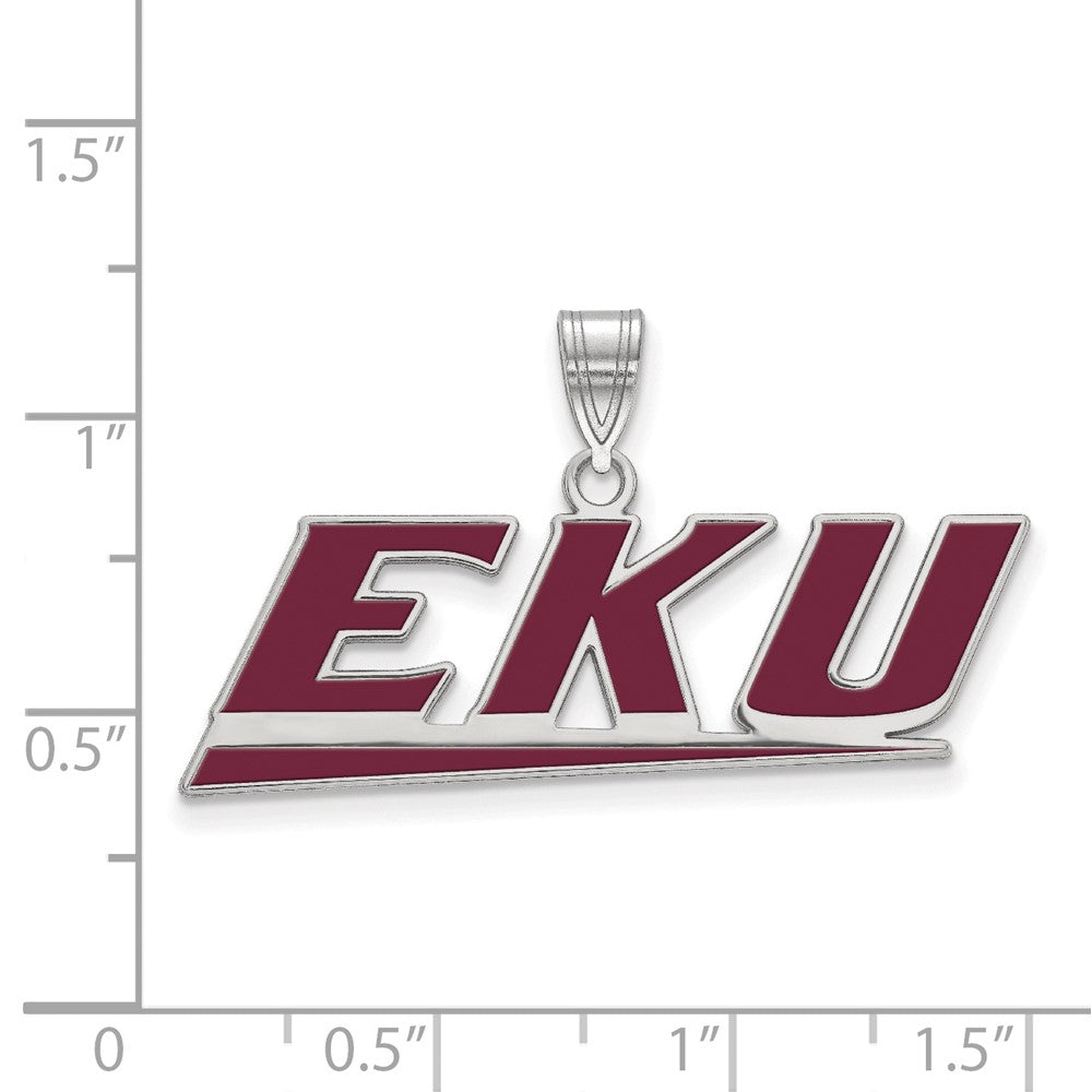 Sterlingsilber Rhodiniert Logoart Eastern Kentucky University E K U Groß Emailliert Anhänger