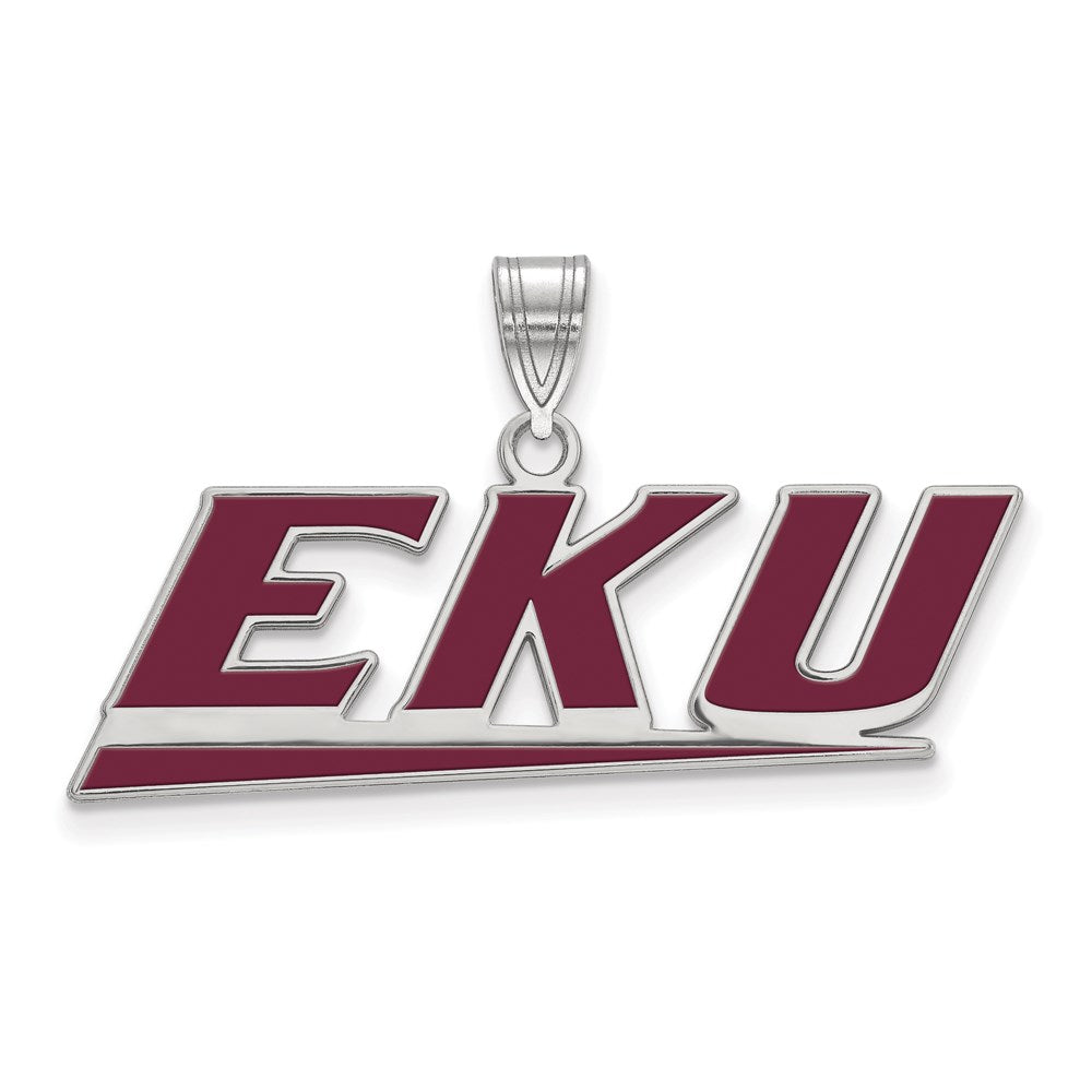 Sterlingsilber Rhodiniert Logoart Eastern Kentucky University E K U Groß Emailliert Anhänger