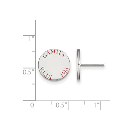Sterlingsilber Rhodiniert Logoart Gamma Phi Beta Sorority Text Farbe Emaille Ohrstecker