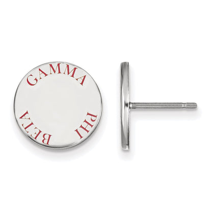 Sterlingsilber Rhodiniert Logoart Gamma Phi Beta Sorority Text Farbe Emaille Ohrstecker