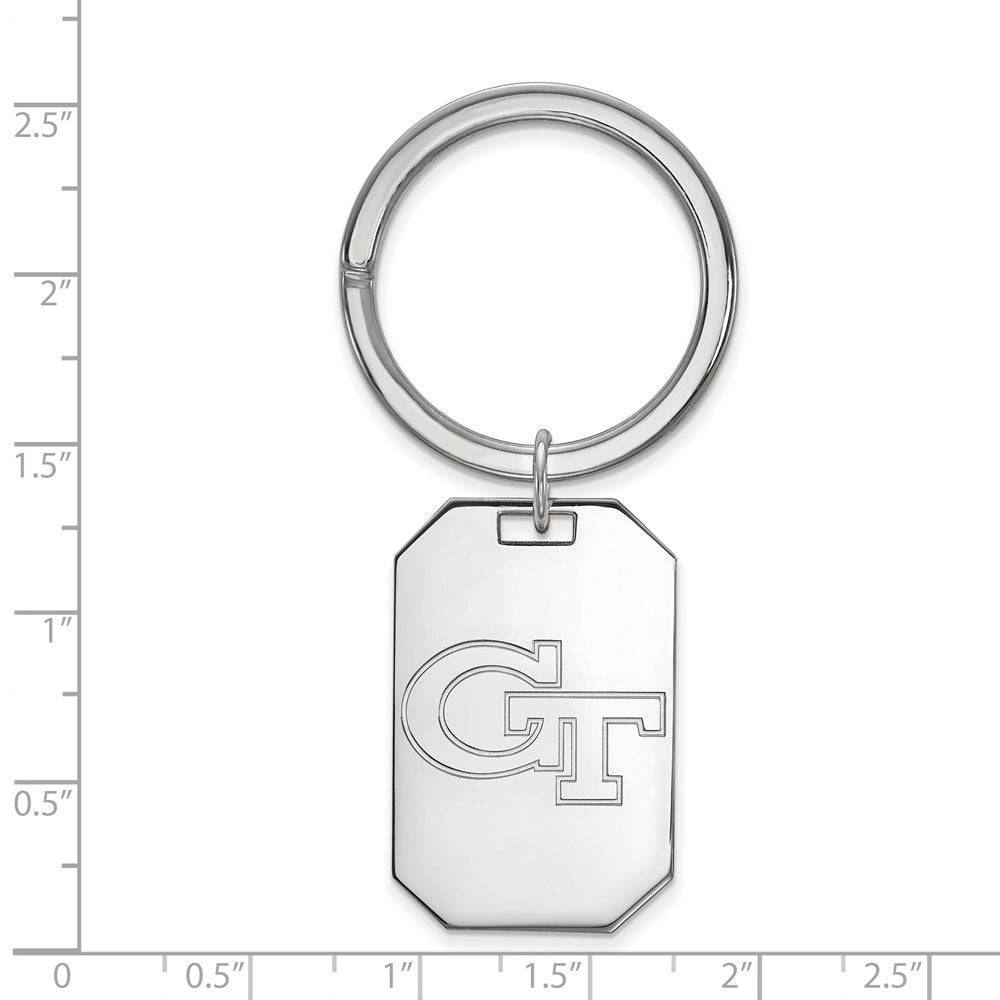 Sterlingsilber Rhodiniert Logoart Georgia Tech G-t Key Ring